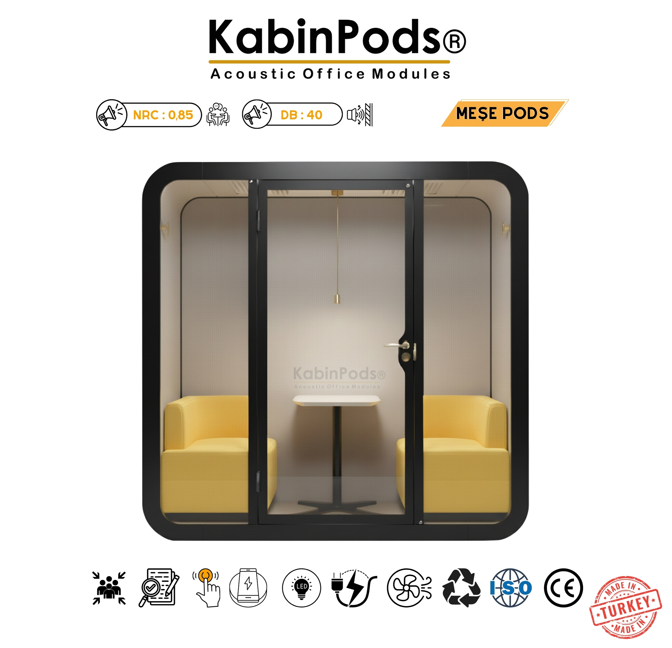 Toplantı Kabini 2 - Yüksek Kaliteli Ses İzolasyonlu Modern Toplantı Odası Kabini Çözümleri